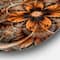 Designart - Dark Orange Digital Art Fractal Flower' Floral Metal Circle Wall Art